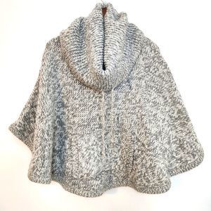 Lands' End Gray Knit Poncho